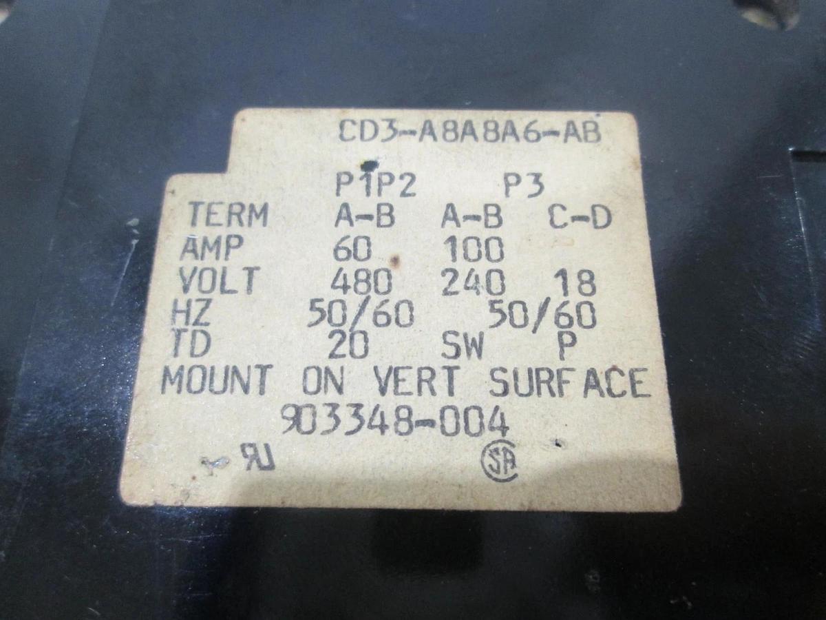 Used Heinemann, CD3-A8A8A6-AB, Circuit Breaker, 480V, 3 Pole, Used