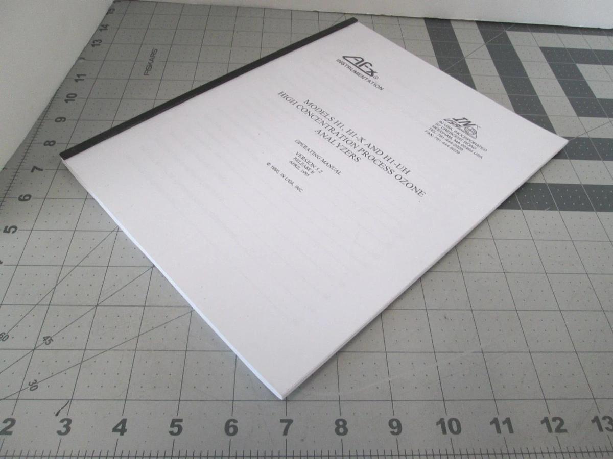 Used AFX Instrumentation, Model H1, H1-X and H1-UH Operating Manual, Version 5.2, Use