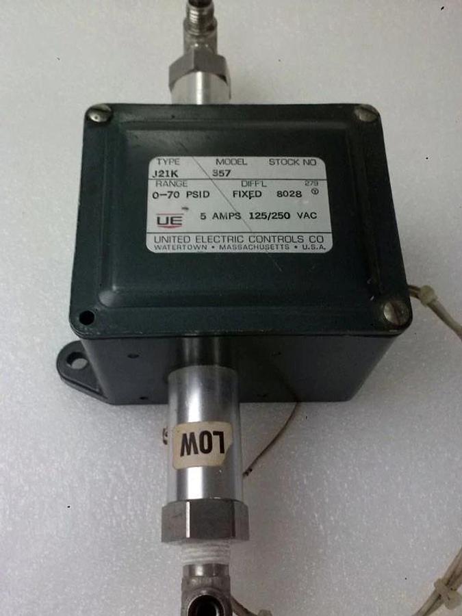 Used United Electric J21K Model 357 Pressure Switch, Used
