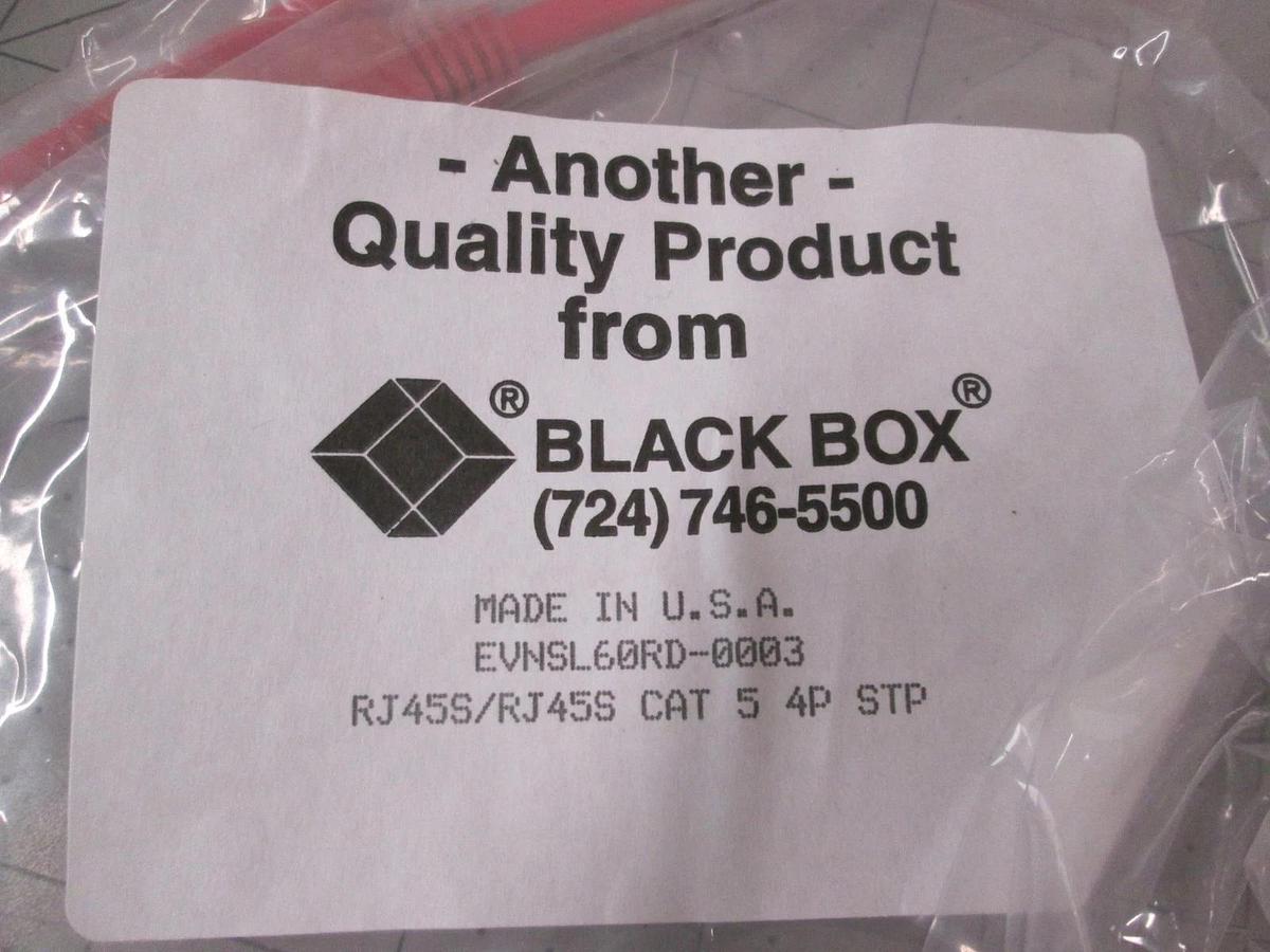 Blackbox, EVNSL60RD-0003, RJ45S/RJ45S Cat 5 4P STP, New, Lot of 4