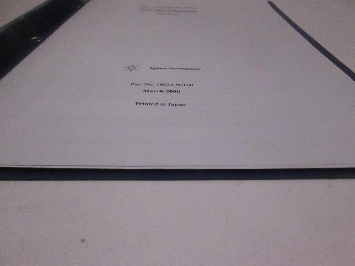 Used Agilent Third Edition 16034G/H Test Fixture Service Manual, Used