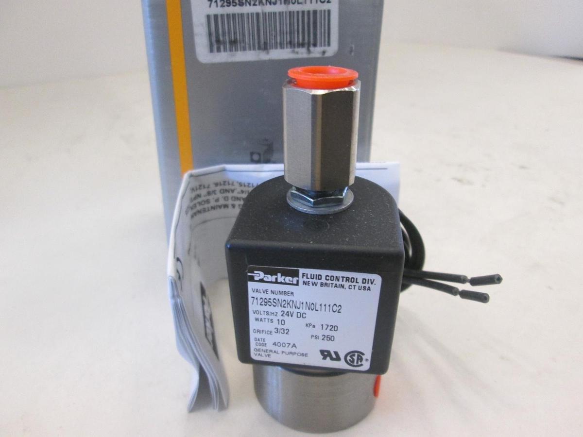 Parker, 71295SN2KNJ1N0L111C2, General Purpose Valve, 10W, 24V DC, 3/32, New