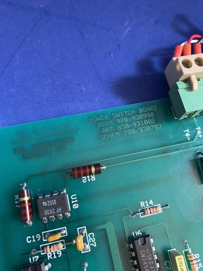 Used MRL Industries 920-930998 Power Switch Board PCB, Used