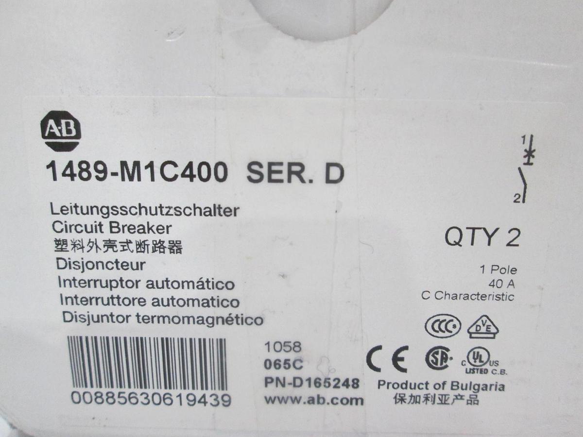 Allen Bradley, 1489-M1C400, Circuit Breaker, Single Pole, 40A, New, Lot of 2