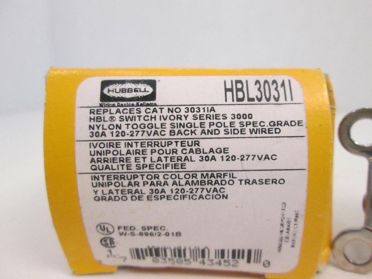 Used Hubbell HBL3031I Switch, 30A