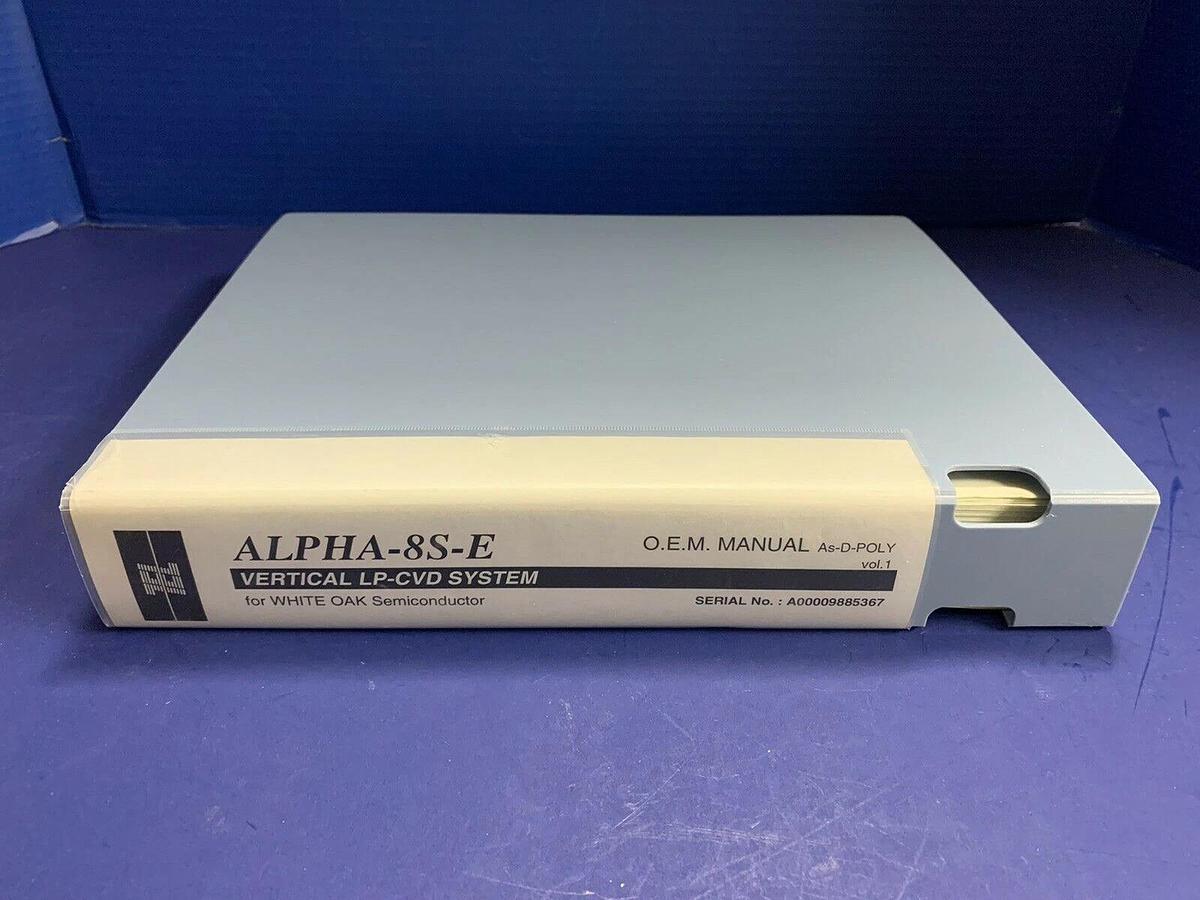 Used Tokyo Electron ALPHA-8S-E Vertical LP-CVD As-D-POLY O.E.M. Manual Volume 1, Used