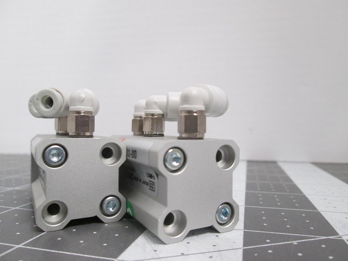 Used Lot of 2 SMC 10-CQ2B12-20D Clean Series Compact Air Cylinder 12mm Bore 20mm