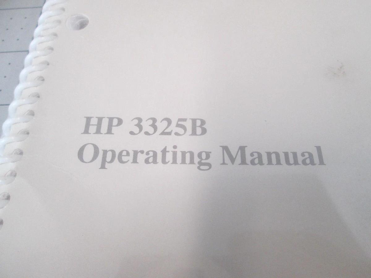 Used Hewlett Packard, HP 3325B, Operating Manual, Used