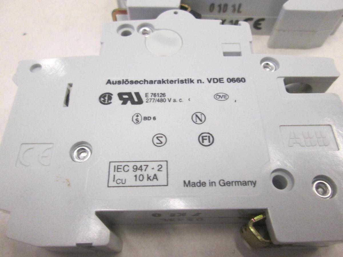 Used ABB, K 10 A, Single Pole Circuit Breaker, S271, Used, Lot of 2