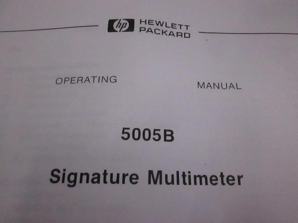 Used HP 5005B Signature Multimeter, Operating Manual, Used