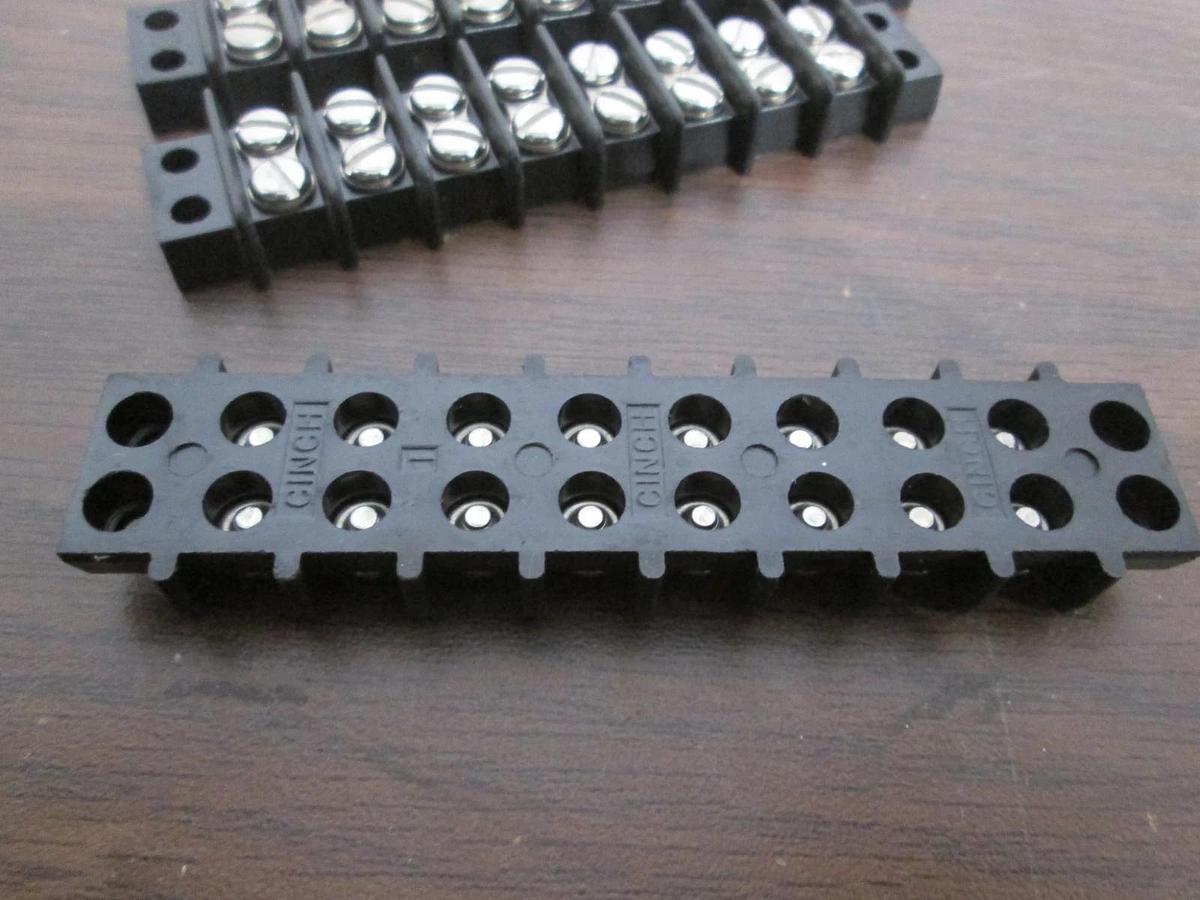 Used Cinch, 8 Position (2) 9 Position Terminal Block, Used, Lot of 3