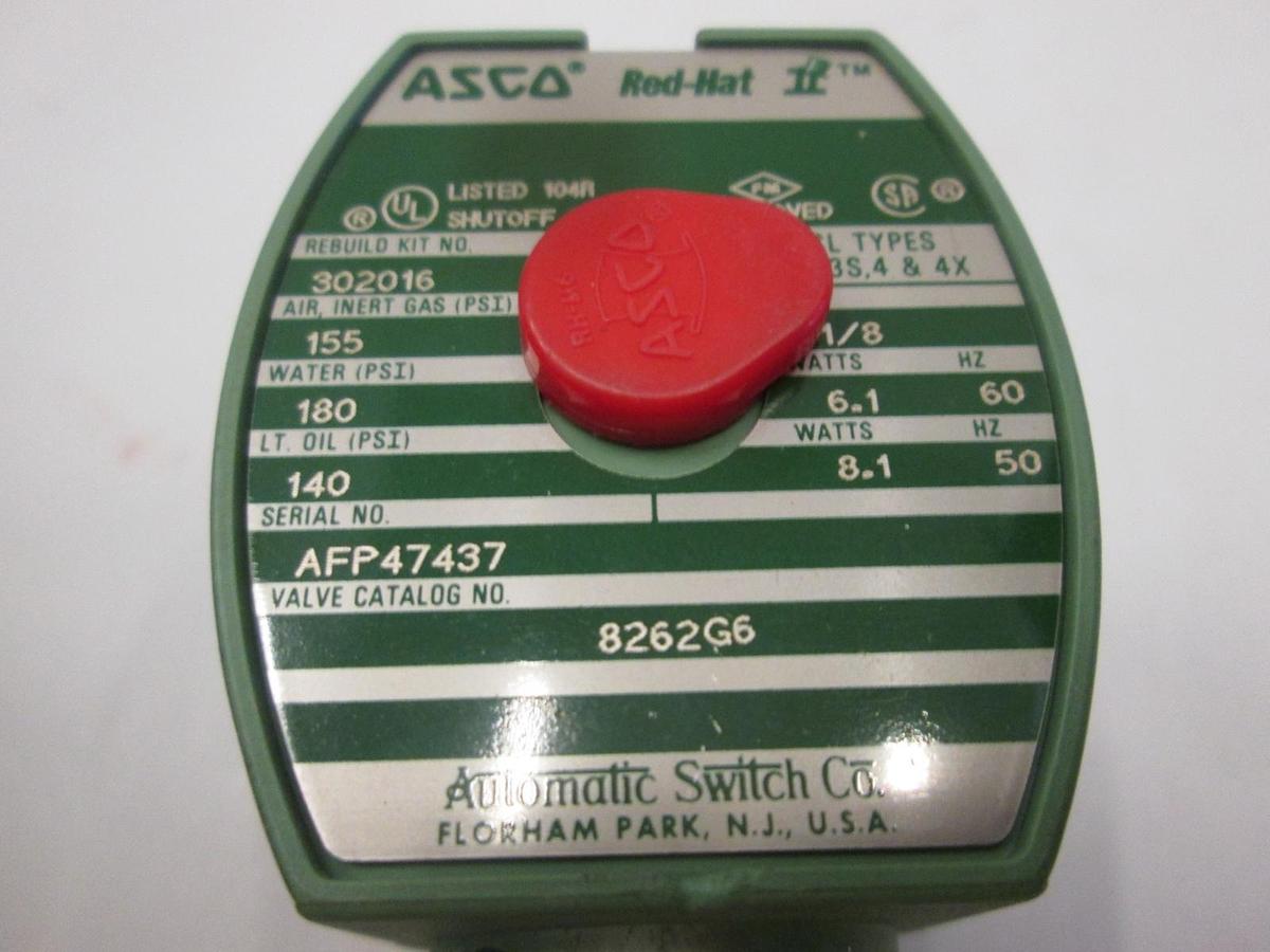 Used Asco, 8262G6, Solenoid Valve Assy, 1/8", Used