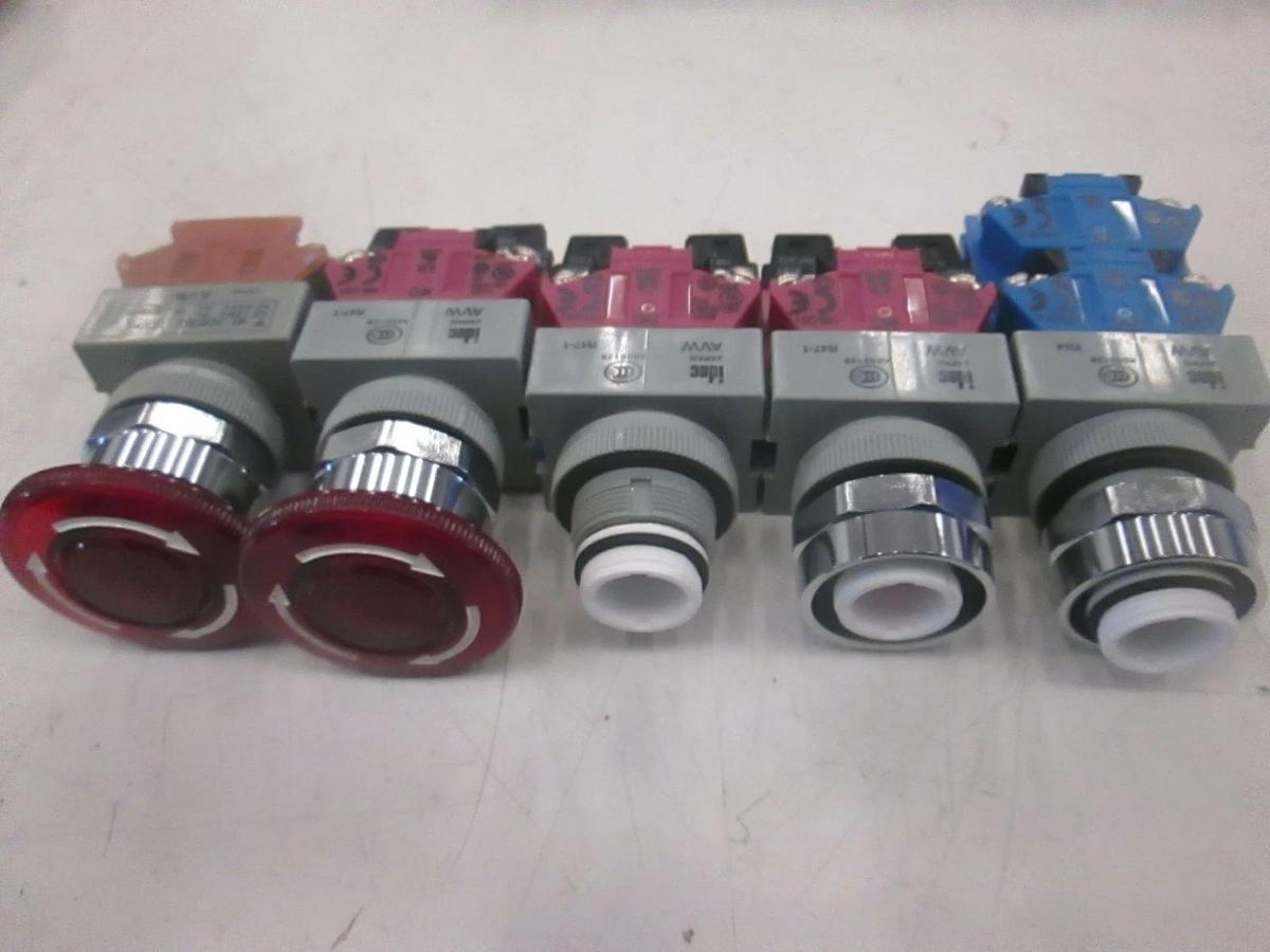 Used Idec, Red Pushbutton Switch, AVW, Used, Lot of 5