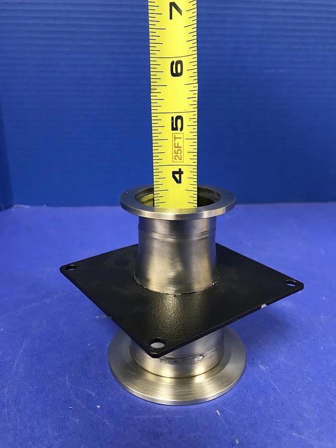 Used SS Vacuum Fitting: NW50 x NW40 Full Nipple Adapter w/ Mounting Bracket