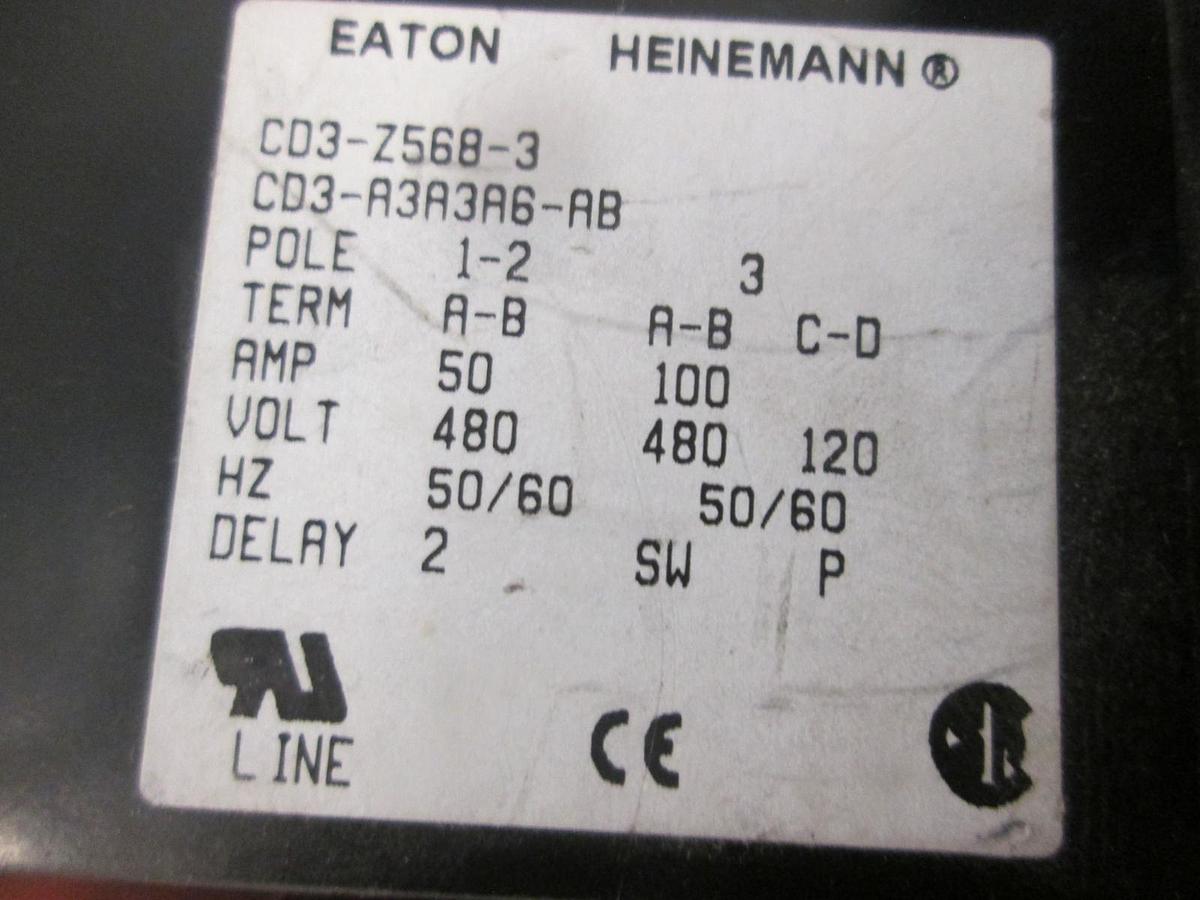 Used Heinemann, CD3-A3A3A6-AB, Circuit Breaker w/ Cable, 3 Pole, 50-50-100A, Used