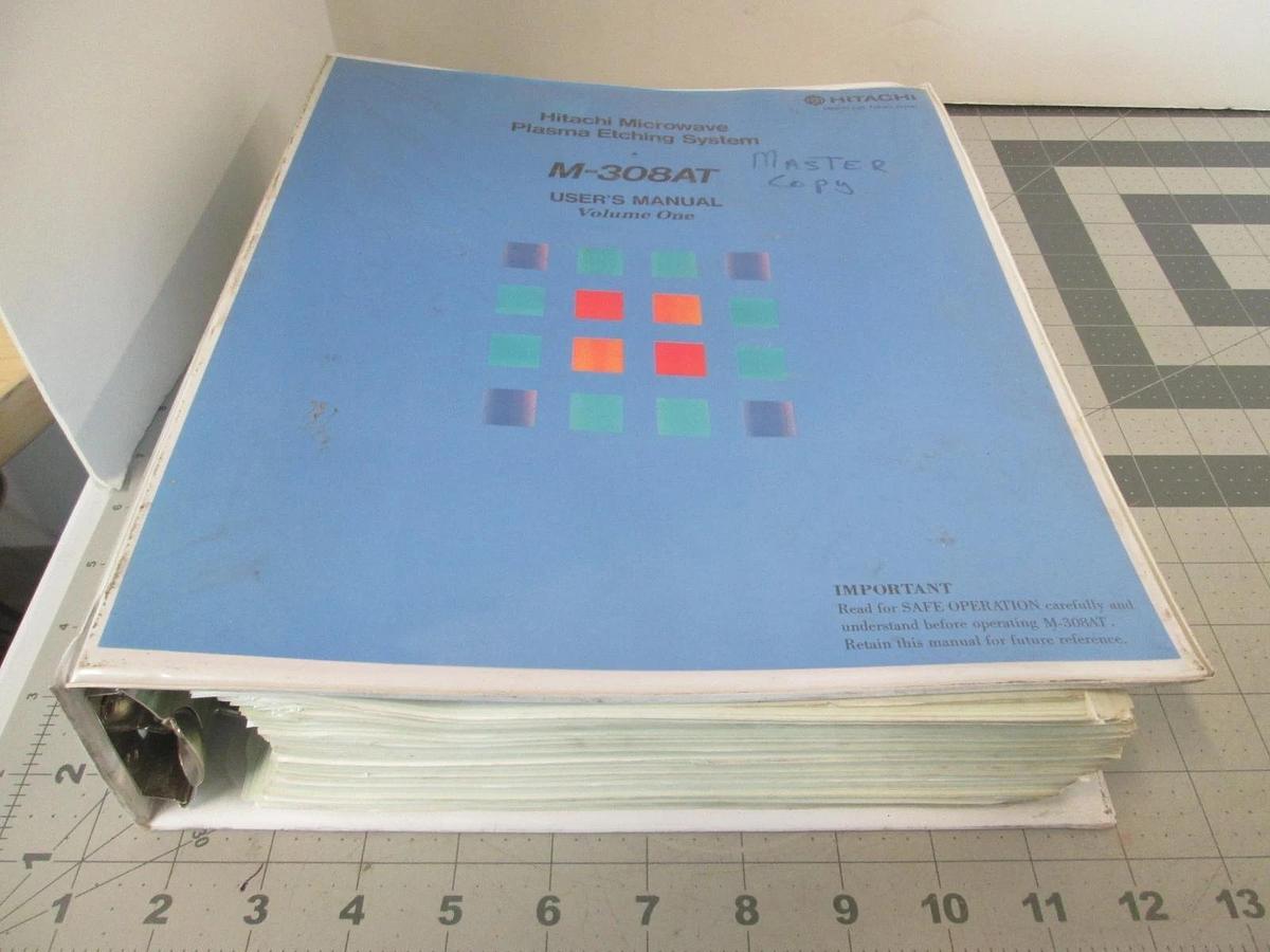 Used Hitachi, M-308AT, Plasma Etching System, User's Manual Volume One, Used