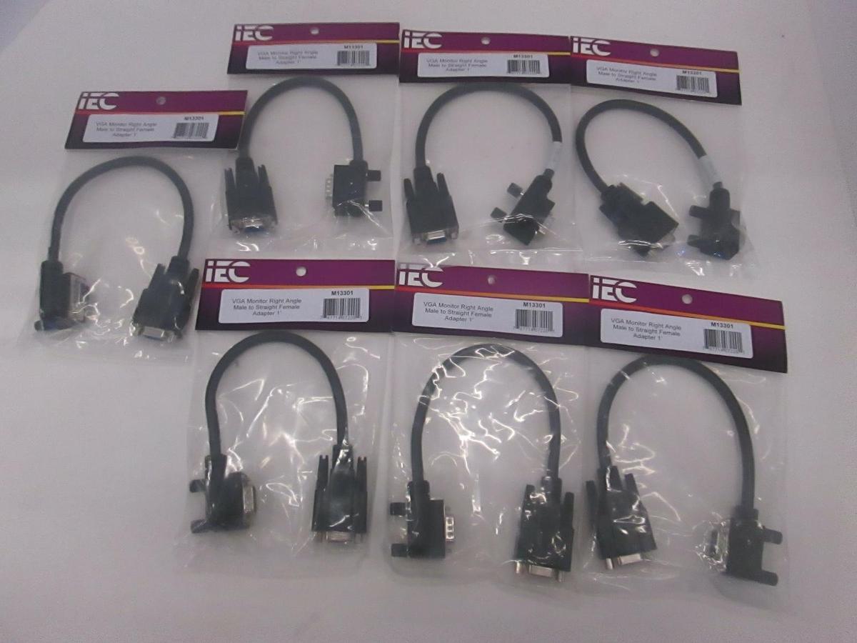 Used IEC, VGA Monitor Right Angle, M13301, New, Lot of 7