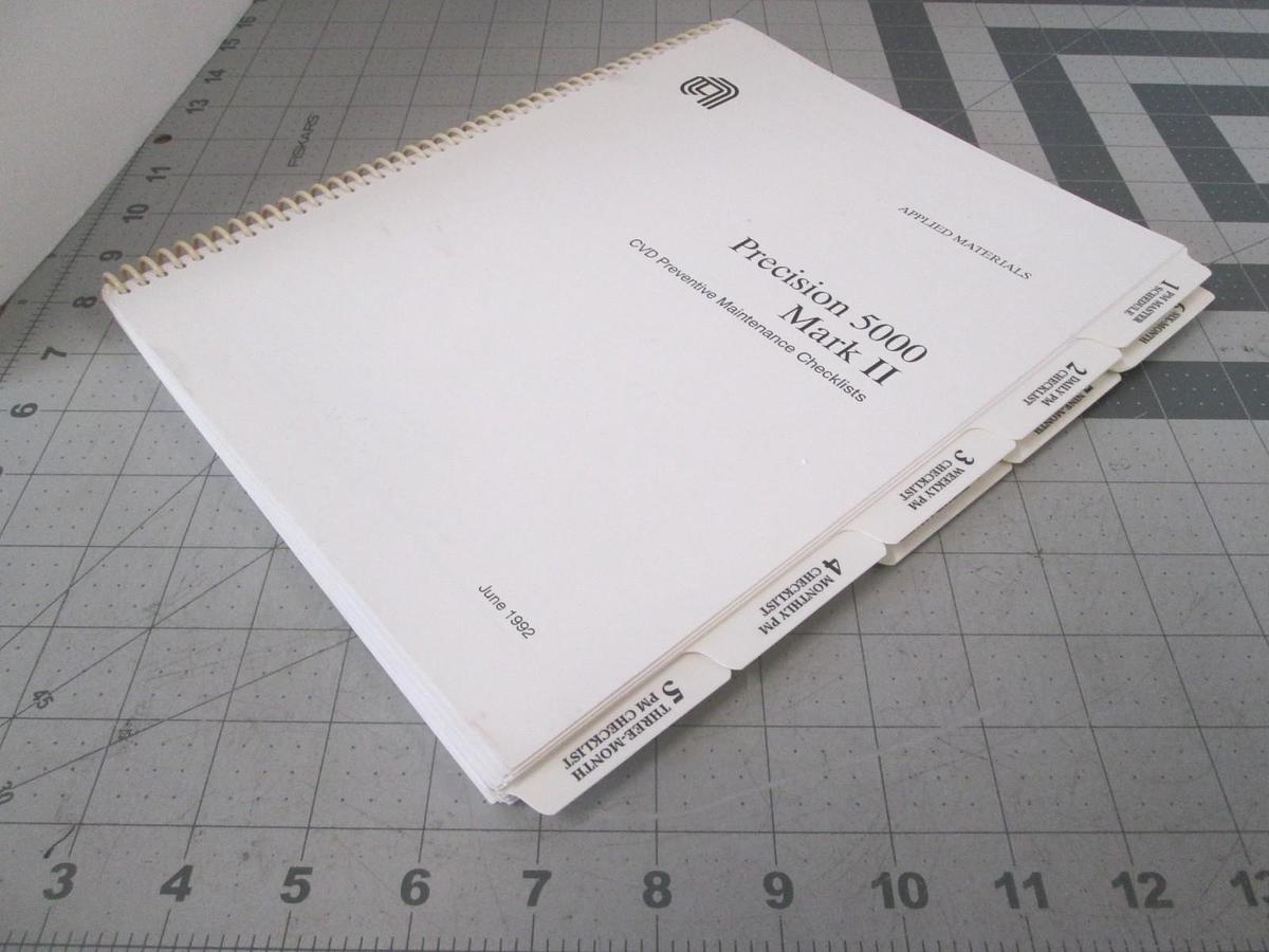Used AMAT, Precision 5000 Mark II, CVD Preventive Maintenance Checklists, Used