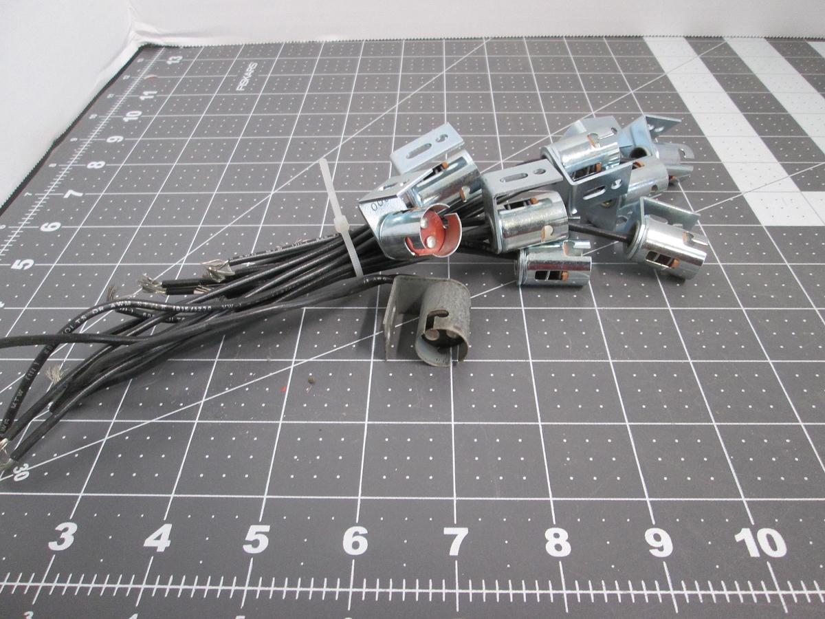 Used Lot of 10 Miniature Bayonet Lamp Sockets Right Angle Bracket #44 #47 Pinball