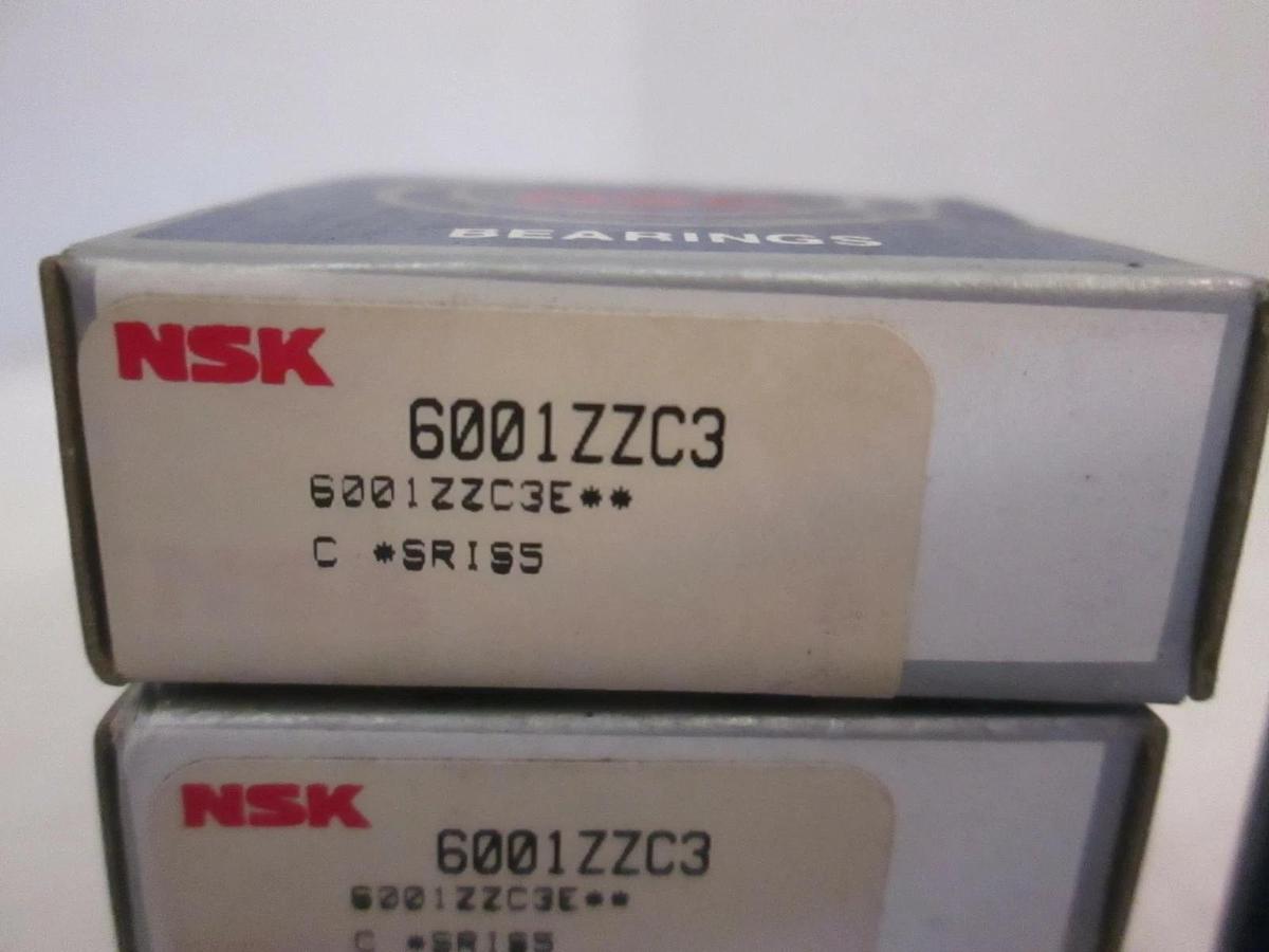 NSK 12mm Bearings, 6001ZZC3, Lot of 4, New