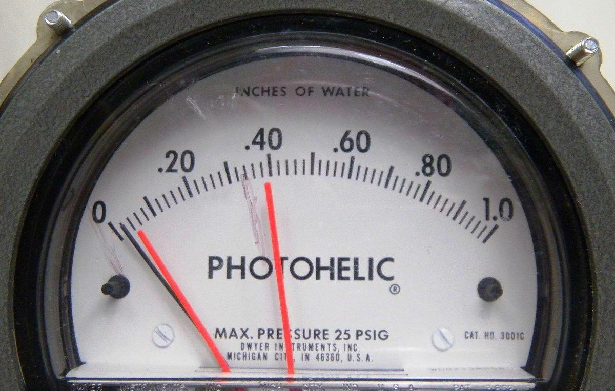 Used Dwyer 3001C Photohelic Gauge 0 to 1 inch
