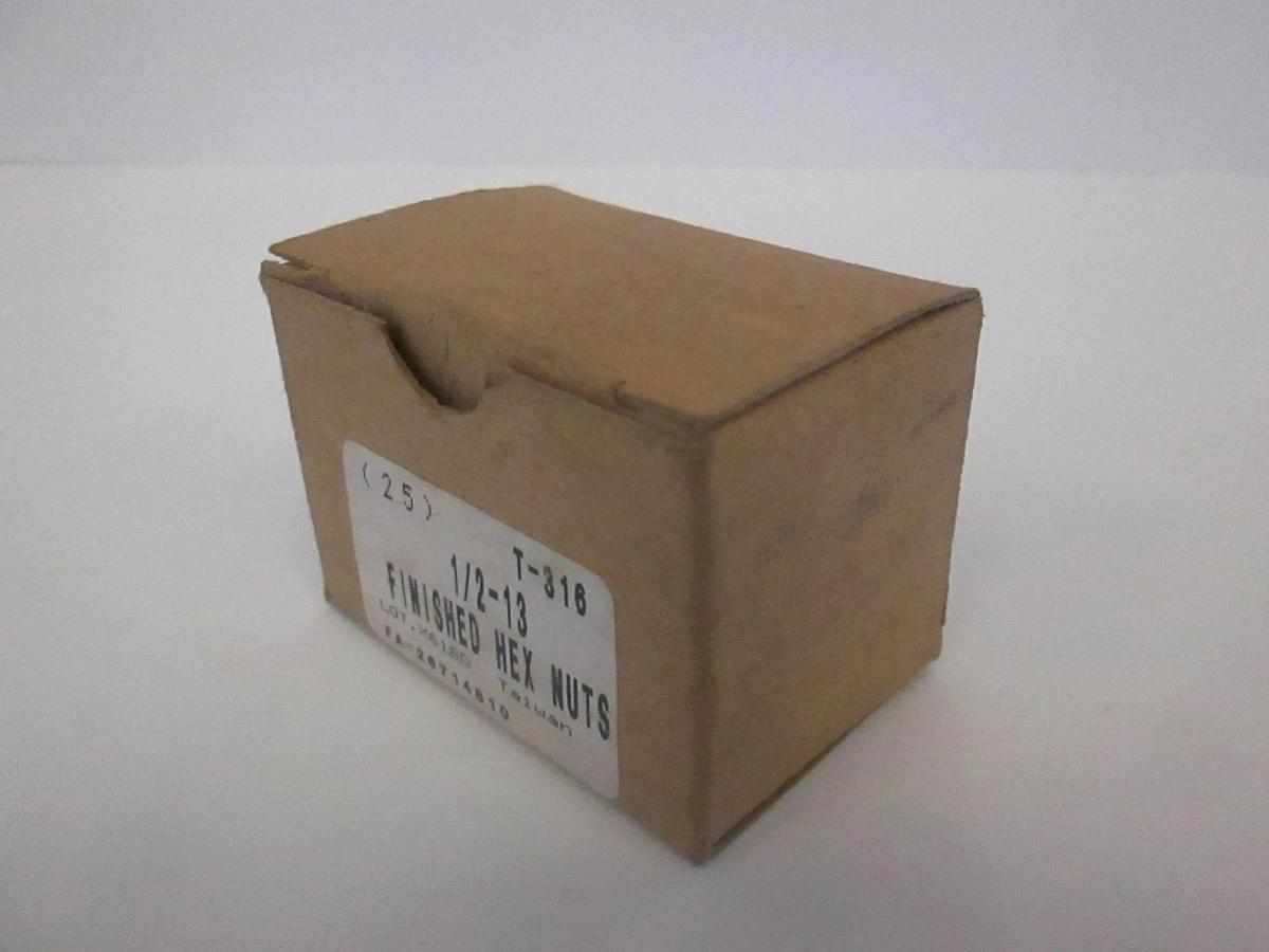 1/2-13, Finished Hex Nuts, New, Lot of 25