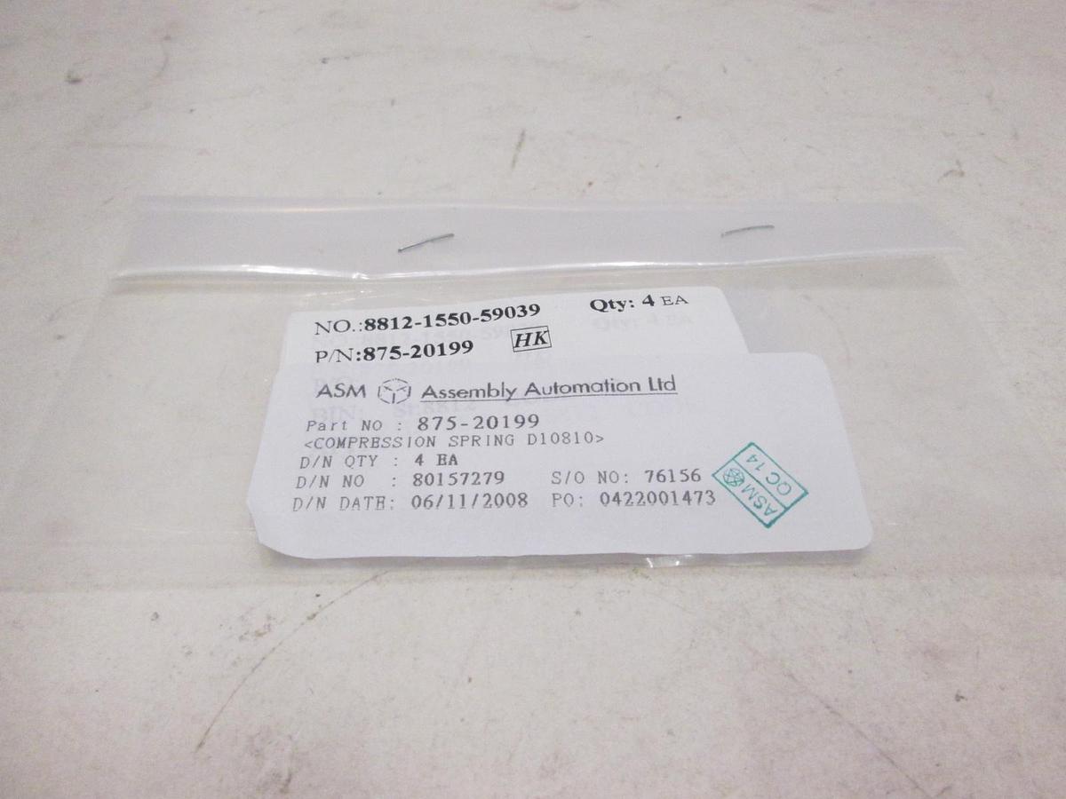 ASM, Compression Spring D10810, 875-20199, New, Lot of 4