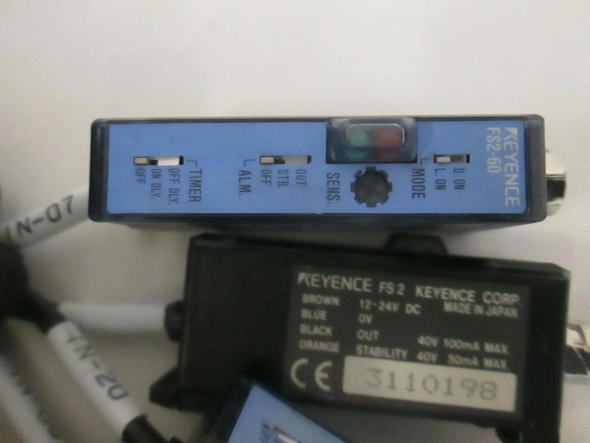 Used Keyence, FS2-60, Photoelectric Sensor, Used, Lot of 4