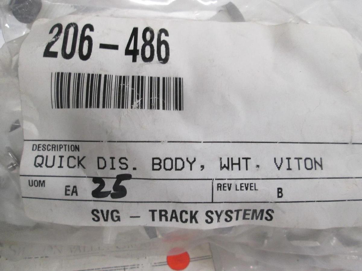 SVG, Quick Disconnect, White Body, Viton, 206-486, New, Lot of 107