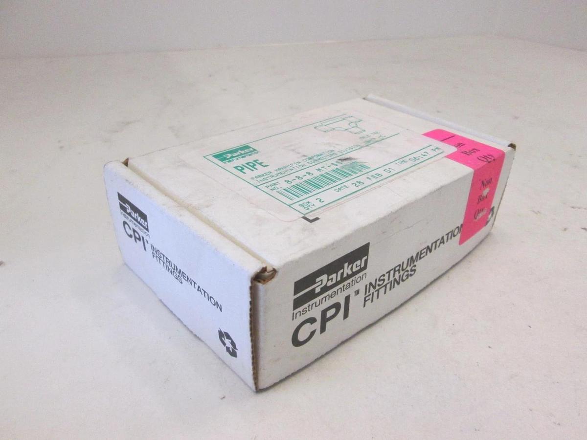 Parker, 8-8-8 MT-SS, Male Tee Pipe Fitting, Box of 2, New