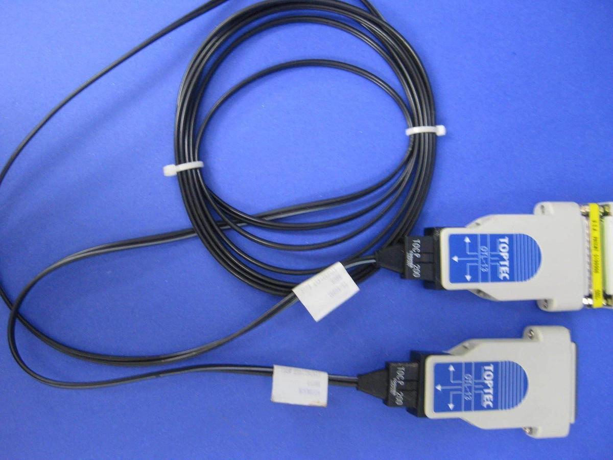 Used Toshiba T0CP-200 Fiber Optic Cable Assy w/ Toptech DB25 ConnectorsUsed