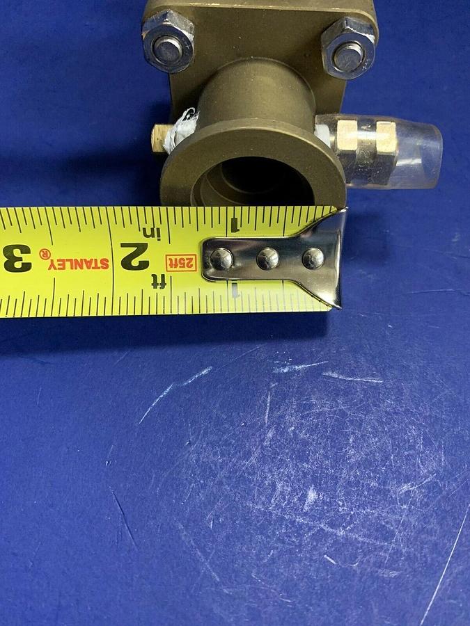 Used A&N Corp B1075-QF25-VBS Brass Vacuum Ball Valve w/ Port, QF 25 Flanges, Used