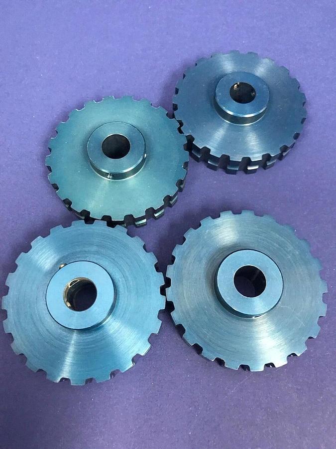 Used WM Berg 37TP112-21, Aluminum Timing Pulley, 1/4" ID, 21 Tooth, Lot of 4