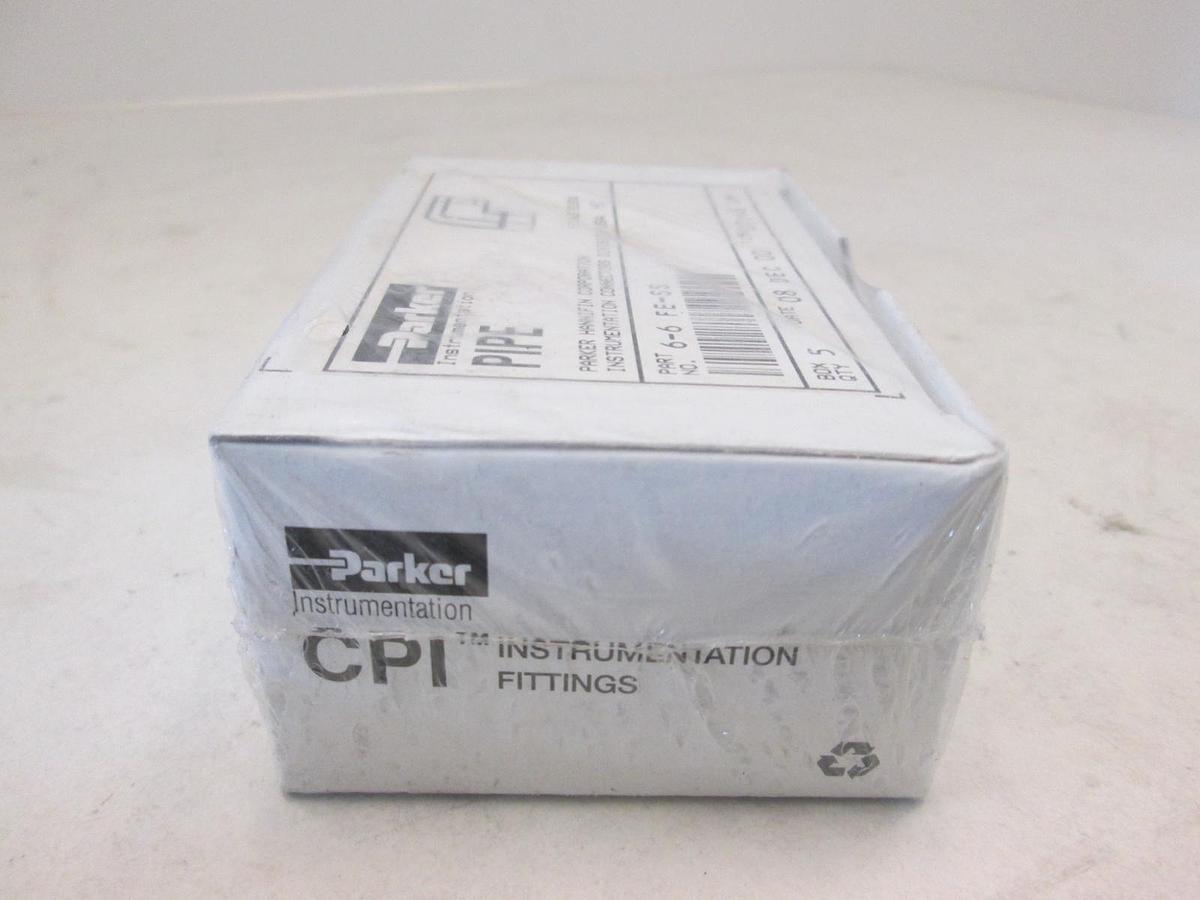 Parker, 6-6 FE-SS, Female Elbow Pipe Fitting Box of 5, New, Original Packaging