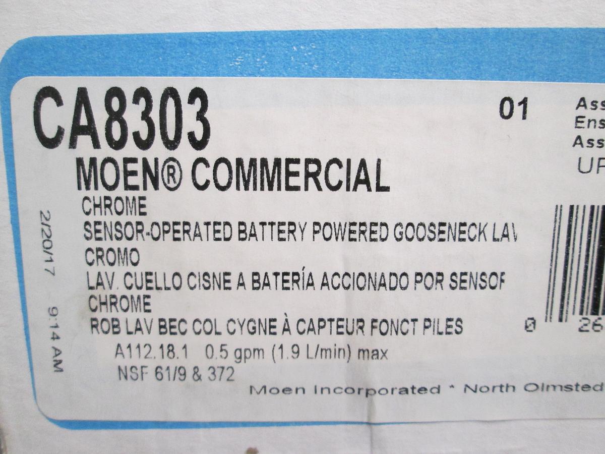 Moen, CA8303, M-Power Commercial Sensor Faucet Chrome Battery 0.5 GPM