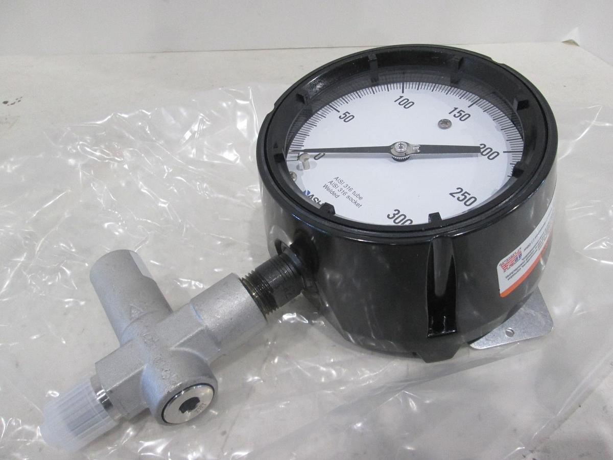 Ashcroft, Duragauge, 4-1/2", 0-300 PSI, Silicone Fill, New
