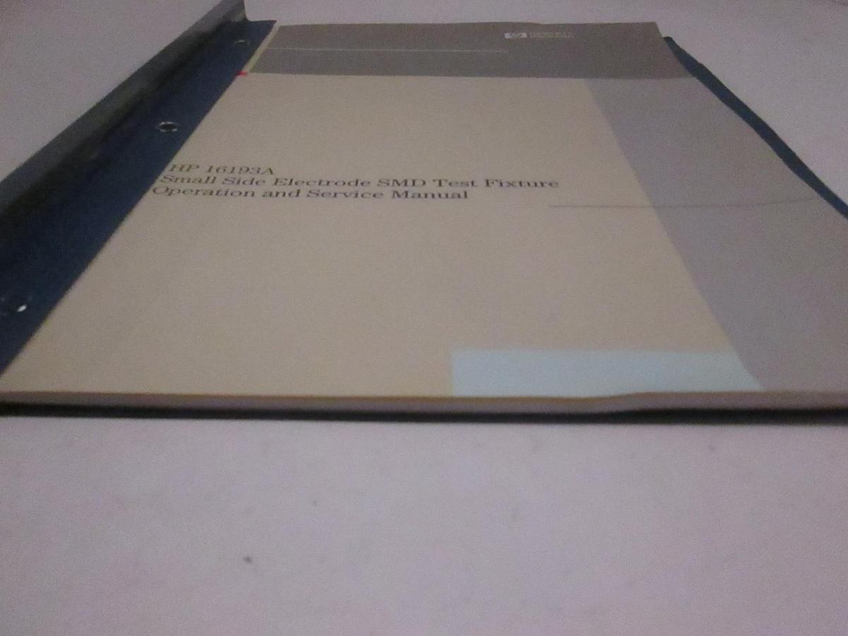 Used HP 16193A Small Side Electrode SMD Test Fixture Operation/ Service Manual, Used