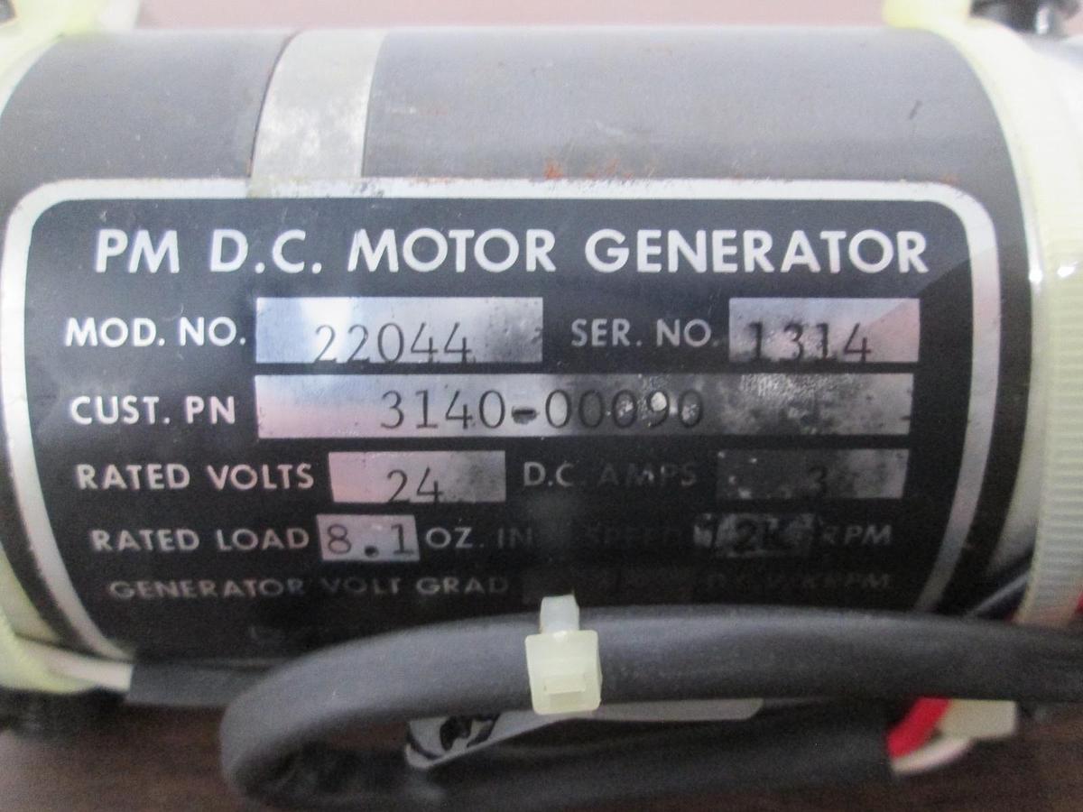Used PM D.C. Motor Generator, Model 22044, 24V, 8.1oz Load, Motor Assy, Used