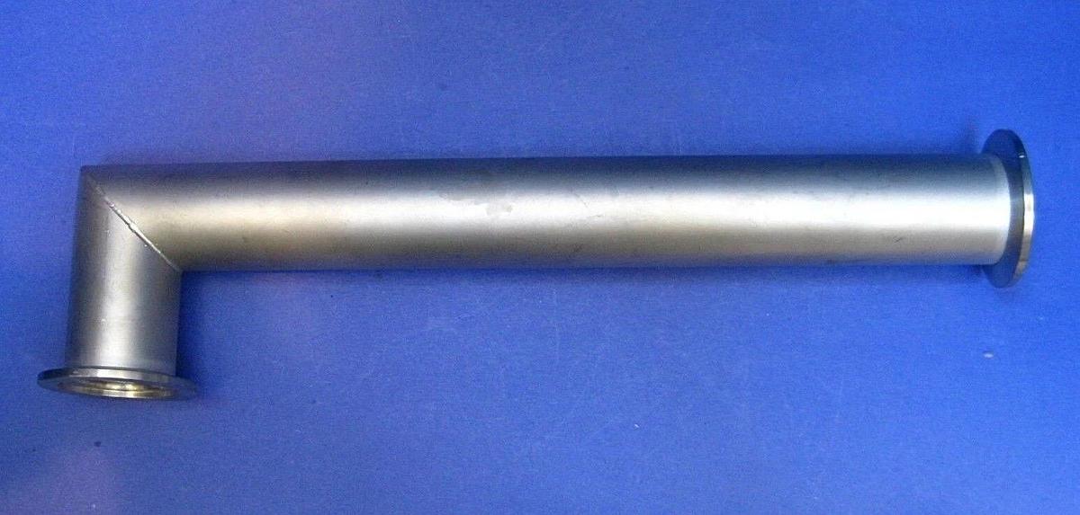 Used Stainless Steel Miltered Elbow Vaccum Pipe, 12" x 2.5" L, NW40 Flanges