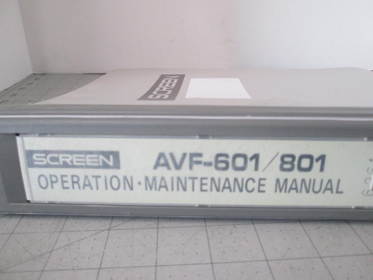 Used Screen, AVF-601/801, Operation-Maintenance Manual, Used