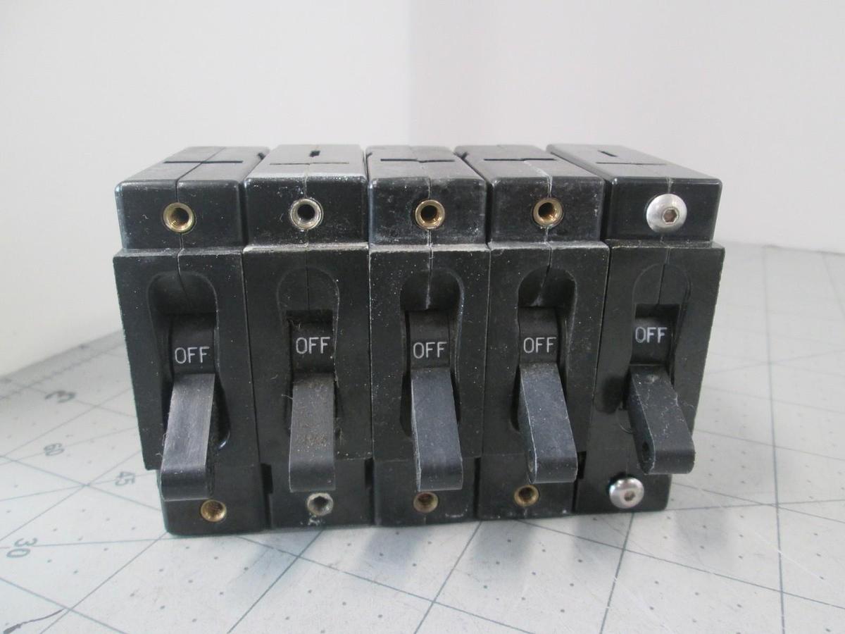 Used Airpax, Circuit Breaker, Single Pole, APL1-1-62-153, Used, Lot of 5