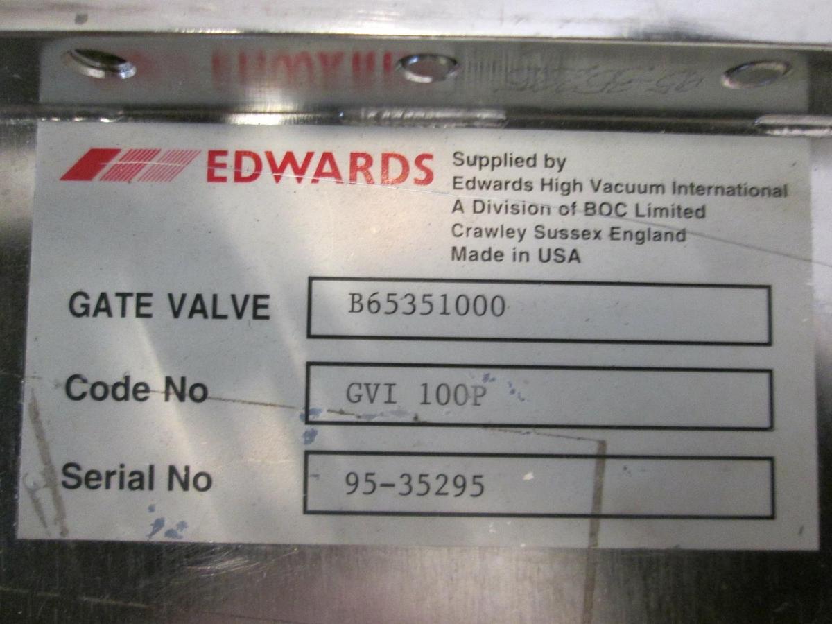 Used Edwards, GVI 100 P, Gate Valve No Copper, Used