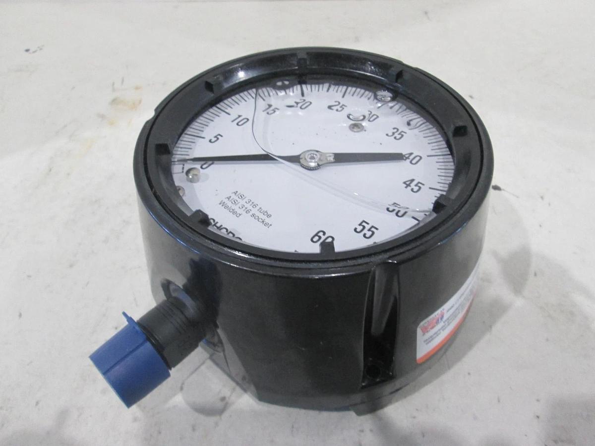 Ashcroft, Duragauge, 4-1/2", 0-60 PSI, Silicone Fill, New