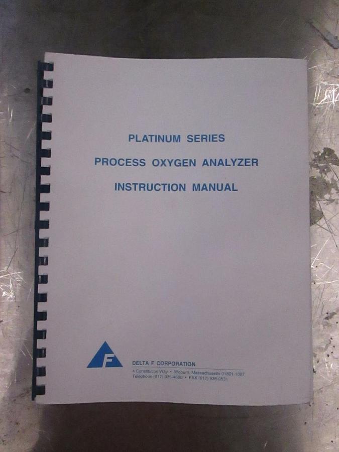 Used Delta F Platinum Series Process Oxygen Analyzer Instruction Manual,99000001 Used