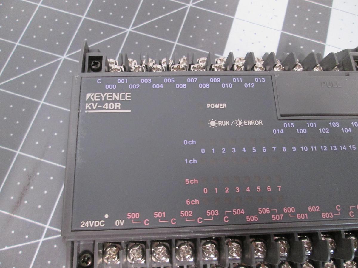 Used Keyence KV-40R Visual KV Series PLC Base Unit Controller 24VDC 24In 16Out