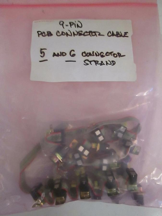 Used AMP 9 Pin PCB Connector Cable, 5 and 6 Strands, Lot of 2