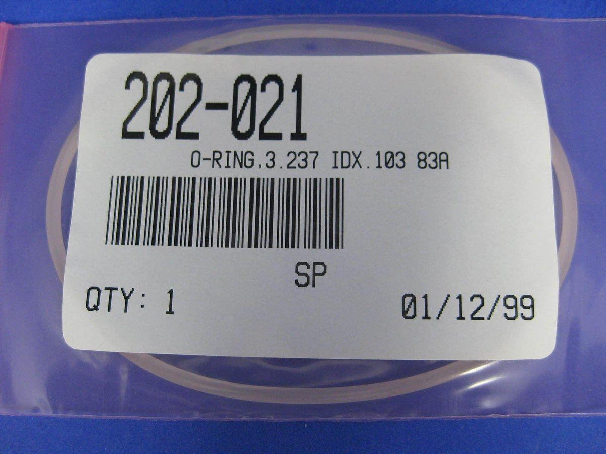 Ontrak, Lam Research, Clear O-Ring 202-021, 3.237" ID x .103" , Lot of 2 NEW