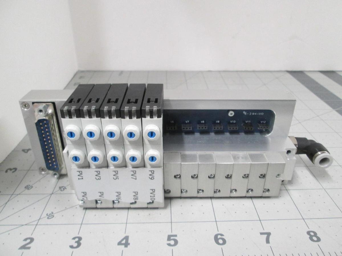 Used Festo, MHA1-2X-24-SA, High Density Valve Terminal w/10 Pilot Valves, Used
