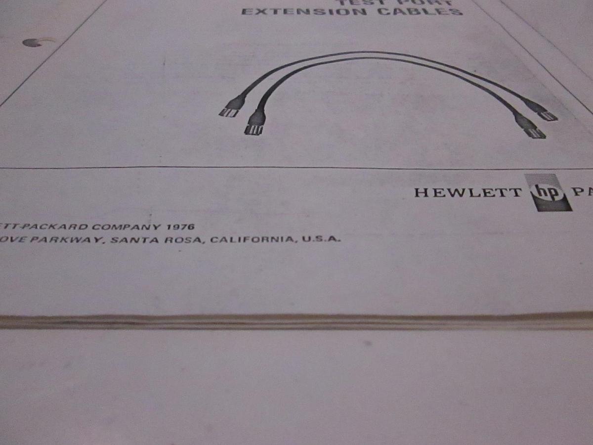 Used HP Model 11857A Test Port Extension Cables Operating and Service Manual, Used