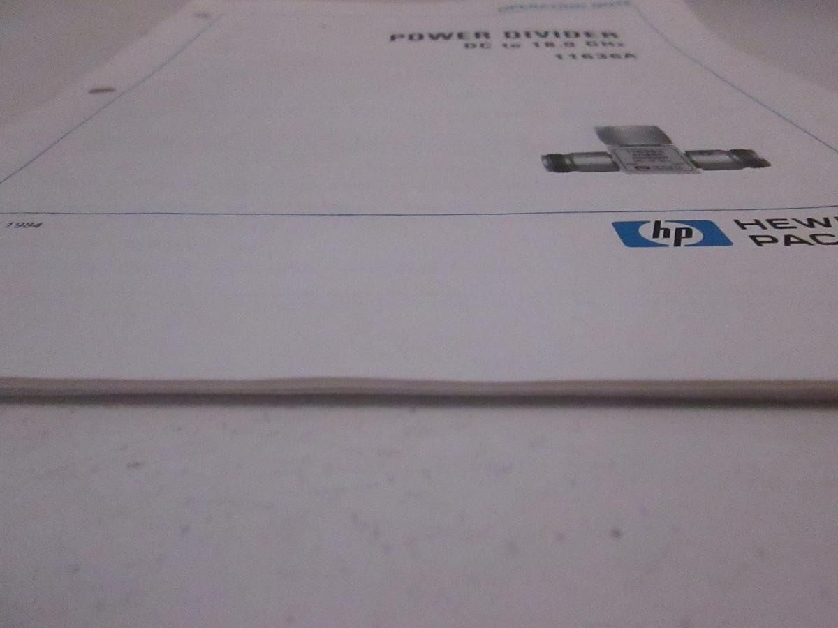 Used HP Power Divider DC to 18GHz 11636A, Operating Note, Used